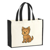 Jutetasche Yorkipoo Comic Yorkiepoo 21 Liter Black