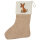 Weihnachtsstrumpf Podenco Comic Poddi Beige Jute