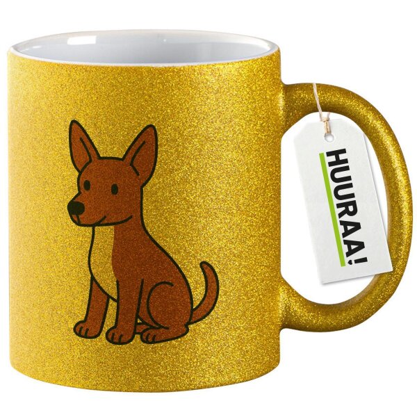 Glitzertasse Podenco Comic Poddi 330ml