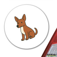 Aufkleber Podenco Comic Poddi 10cm rund
