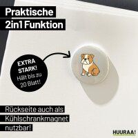 Magnet English Bulldog Comic Bully 59mm Kühlschrankmagnet