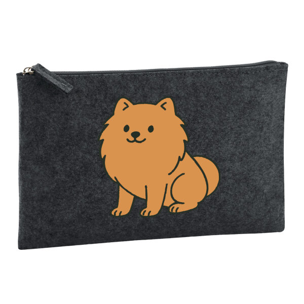 Kulturbeutel Zwergspitz Comic Pomeranian 1 Liter Charcoal