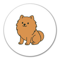Aufkleber Zwergspitz Comic Pomeranian 10cm rund