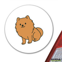 Aufkleber Zwergspitz Comic Pomeranian 10cm rund