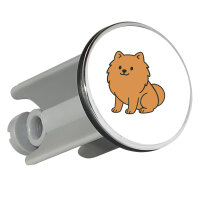 Waschbeckenstöpsel Zwergspitz Comic Pomeranian 4cm
