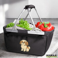 Einkaufskorb faltbar Shih Tzu Comic Shishi 20 Liter Black