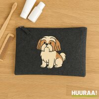 Kulturbeutel Shih Tzu Comic Shishi 1 Liter Charcoal