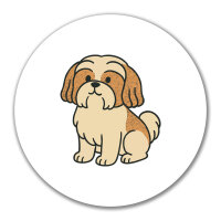 Aufkleber Shih Tzu Comic Shishi 10cm rund