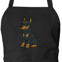 Sch&uuml;rze Dobermann Comic Dobi mit Taschen