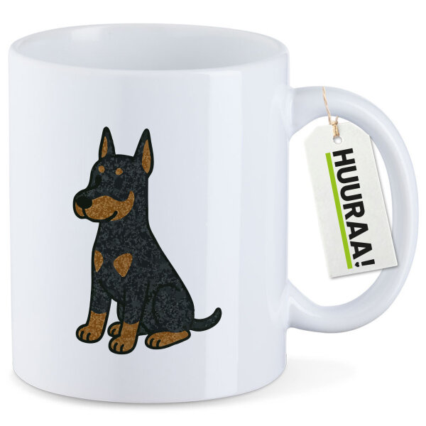 Kaffeetasse Dobermann Comic Dobi 330ml