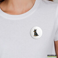 Button Dobermann Comic Dobi rund