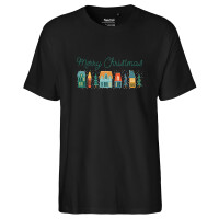 Herren T-Shirt Merry Christmas Weihnachtsdorf