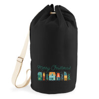 Seesack Merry Christmas Weihnachtsdorf 20 Liter Black