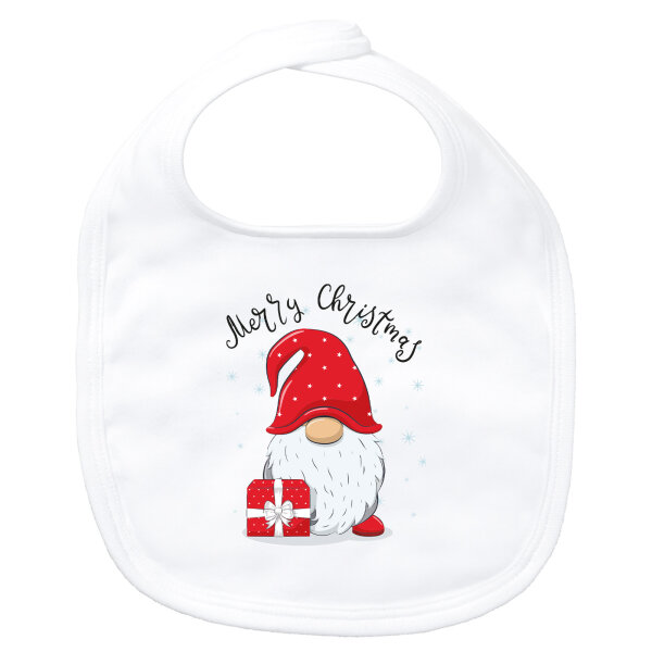 Baby Lätzchen Merry Christmas Wichtel Klettverschluss