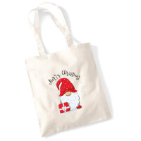 Jutebeutel Merry Christmas Wichtel 10 Liter