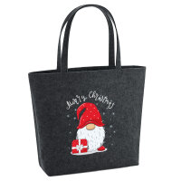 Filz Shopper Merry Christmas Wichtel 22 Liter