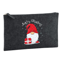 Kulturbeutel Merry Christmas Wichtel 1 Liter Charcoal