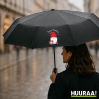 Regenschirm Merry Christmas Wichtel 98cm Schwarz