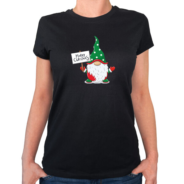 Damen T-Shirt Wichtel Merry Christmas