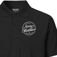 Herren Polo Shirt Merry Christmas Schriftzug