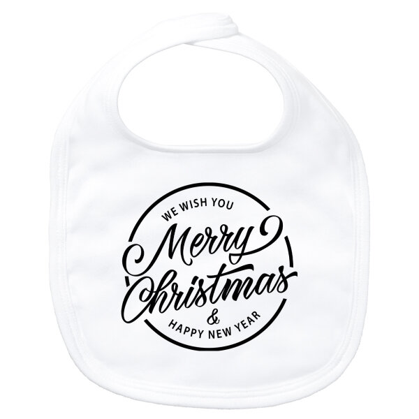 Baby Lätzchen Merry Christmas Schriftzug Klettverschluss