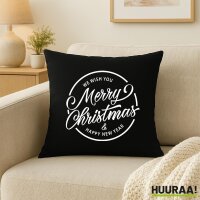 Kissen Merry Christmas Schriftzug 40x40cm
