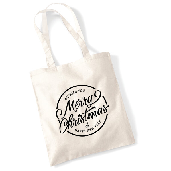 Jutebeutel Merry Christmas Schriftzug 10 Liter