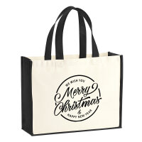 Jutetasche Merry Christmas Schriftzug 21 Liter Black