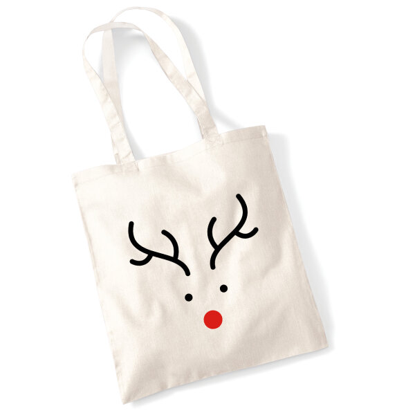 Jutebeutel Rentier Rudolph 10 Liter