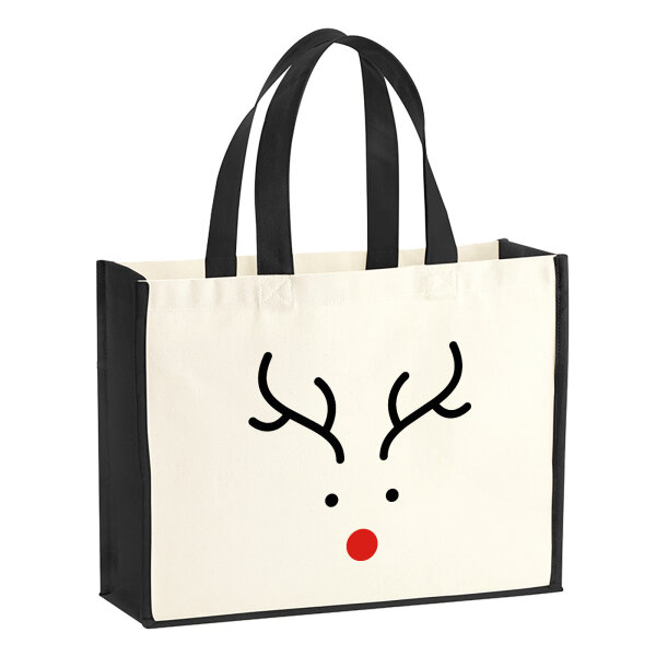 Jutetasche Rentier Rudolph 21 Liter Black