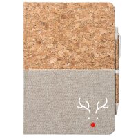 Notizbuch A5 Rentier Rudolph 80 Blatt inkl. Kugelschreiber