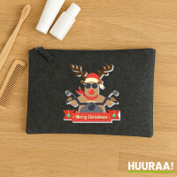Kulturbeutel Cooles Rentier Rudolph 1 Liter Charcoal