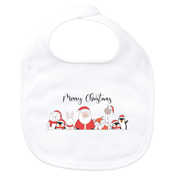 Baby Lätzchen Merry Christmas Familie Weihnachtshelfer Klettverschluss