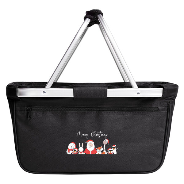 Einkaufskorb faltbar Merry Christmas Familie Weihnachtshelfer 20 Liter Black