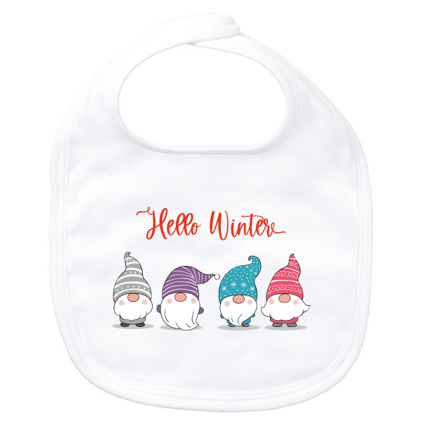 Baby Lätzchen Hello Winter Wichtel Weihnachtself Klettverschluss