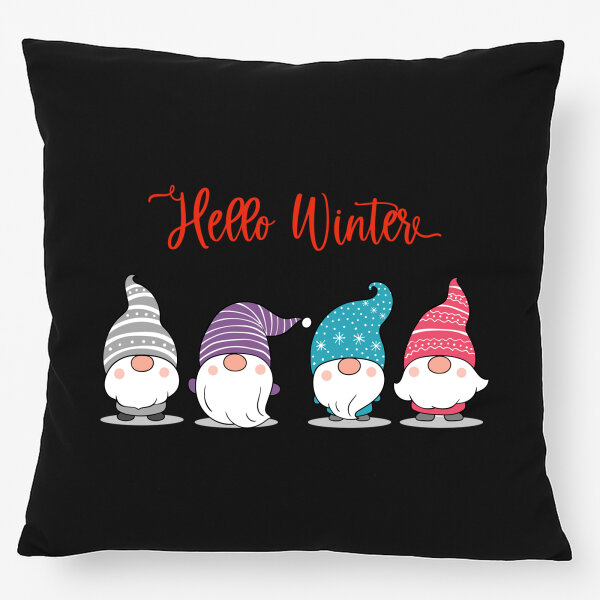 Kissen Hello Winter Wichtel Weihnachtself 40x40cm