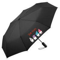 Regenschirm Hello Winter Wichtel Weihnachtself 98cm Schwarz