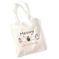 Jutebeutel Meowy Christmas Katzen 10 Liter
