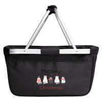 Einkaufskorb faltbar Meowy Christmas Katzen 20 Liter Black