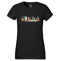 Damen T-Shirt Weihnachtszug Weihnachten