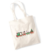 Jutebeutel Weihnachtszug Weihnachten 10 Liter