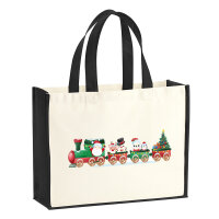 Jutetasche Weihnachtszug Weihnachten 21 Liter Black