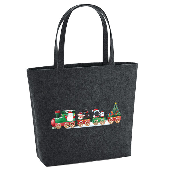Filz Shopper Weihnachtszug Weihnachten 22 Liter