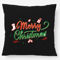 Kissen Merry Christmas Grün Rot 40x40cm