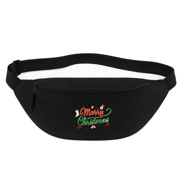 Bauchtasche Merry Christmas Grün Rot 2,5 Liter Black
