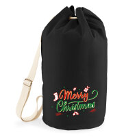 Seesack Merry Christmas Grün Rot 20 Liter Black