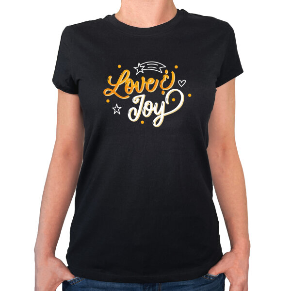 Damen T-Shirt Love & Joy Schriftzug