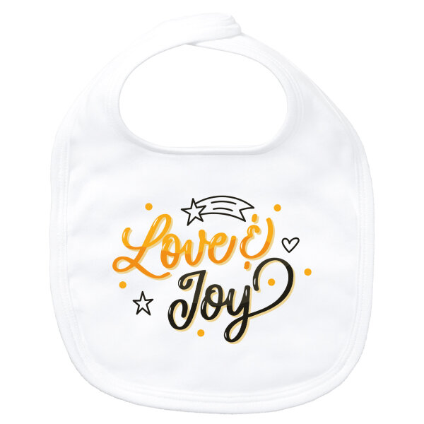 Baby Lätzchen Love & Joy Schriftzug Klettverschluss