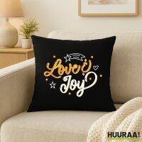 Kissen Love &amp; Joy Schriftzug 40x40cm