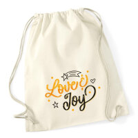 Turnbeutel Love & Joy Schriftzug 12 Liter